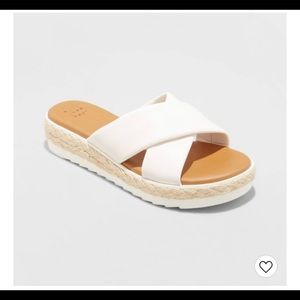 Platform Sandals with Woven Detail